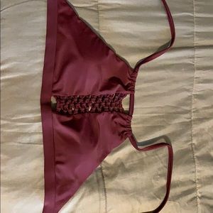 maroon halter swim top